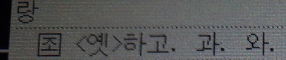 韓韓辞書で랑を調べた結果